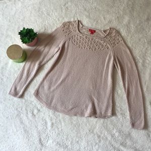 Elle | Blush Crochet Neck Sweater